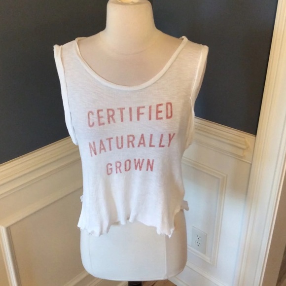 B Original Top White Stretchy Tank Graphic Womens Small - Picture 1 of 11